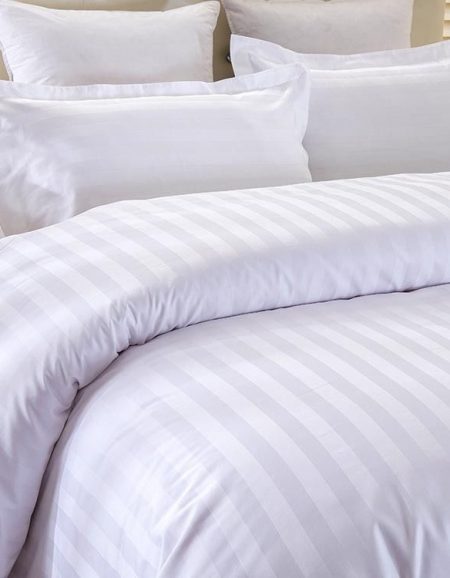 stripy sateen bed linen